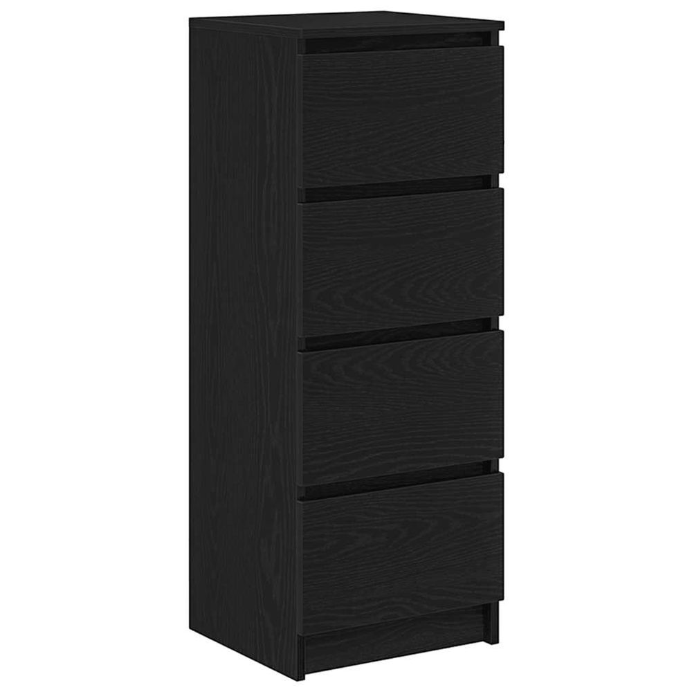 Buffet chêne noir 37,5x35x99 cm bois d'ingénierie