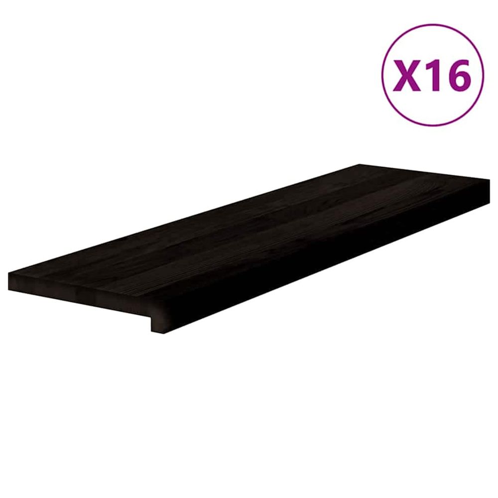 Marches d'escalier 16 pcs marron foncé 90x30x2 cm chêne massif