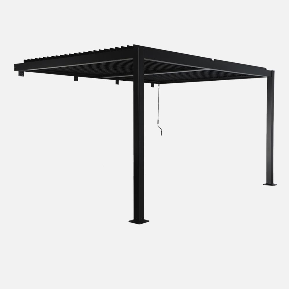 Pergola bioclimatique aluminium adossée lames orientables 4x3m palace