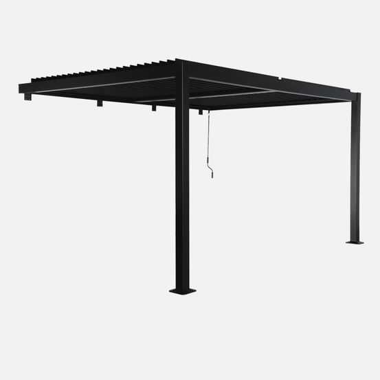 Pergola bioclimatique aluminium adossée lames orientables 4x3m palace