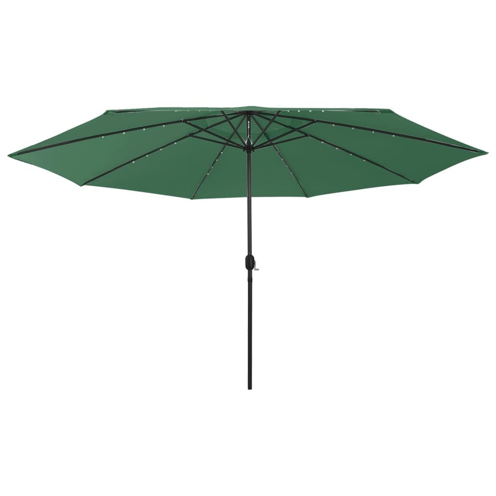 Parasol d'extérieur avec led et mât en métal 400 cm vert