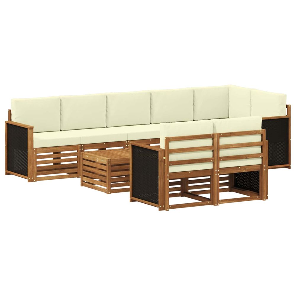 Ensemble de canapés d'extérieur 8 pc naturel et crème
