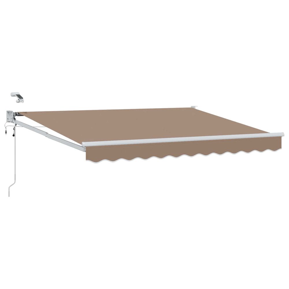Auvent rétractable électrique taupe 100% polyester et aluminium