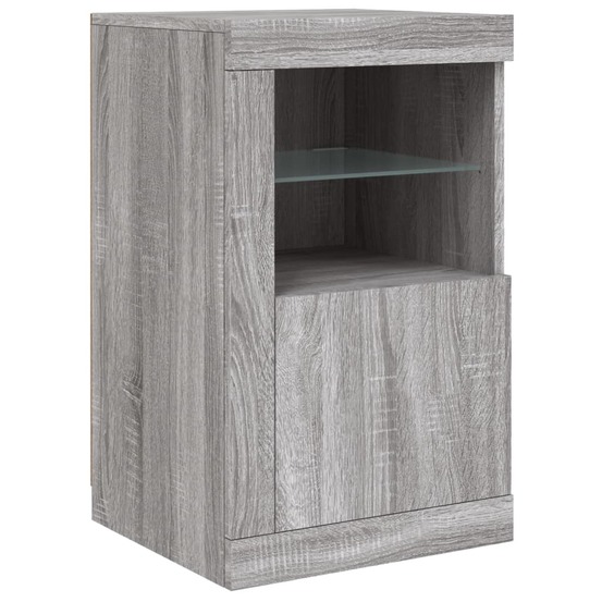Buffet bahut commode armoire meuble de rangement organisateur cuisine salle de séjour salon avec lumières led sonoma 163 x 37