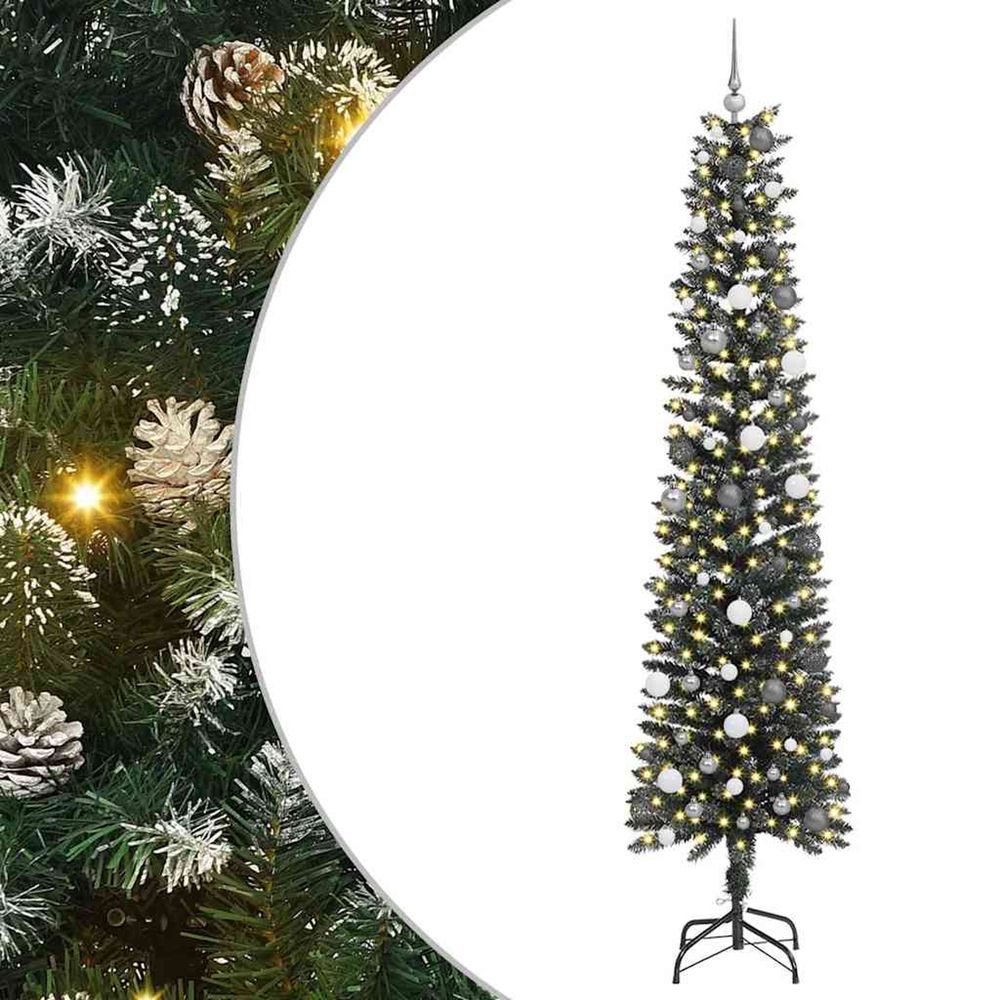 Sapin de noël artificiel vert 240 cm pvc, plastique et acier