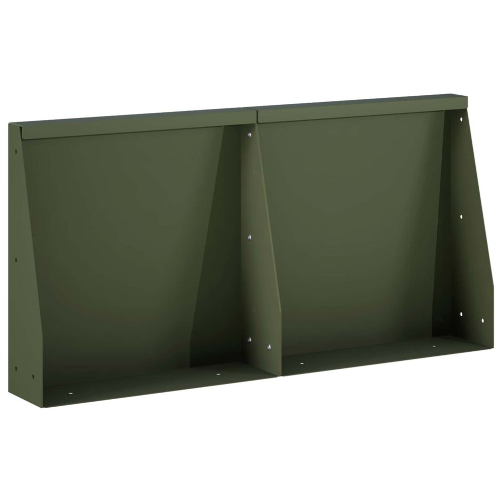 Mur de soutènement 2 pc 40 x 12 x 40 cm acier vert olive