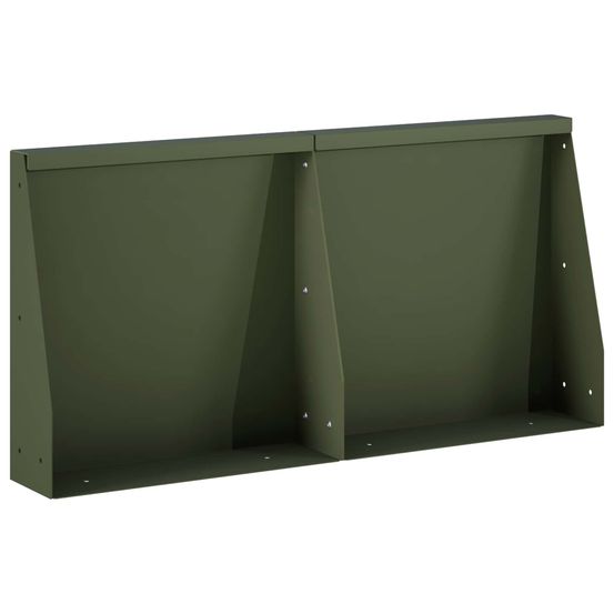 Mur de soutènement 2 pc 40 x 12 x 40 cm acier vert olive