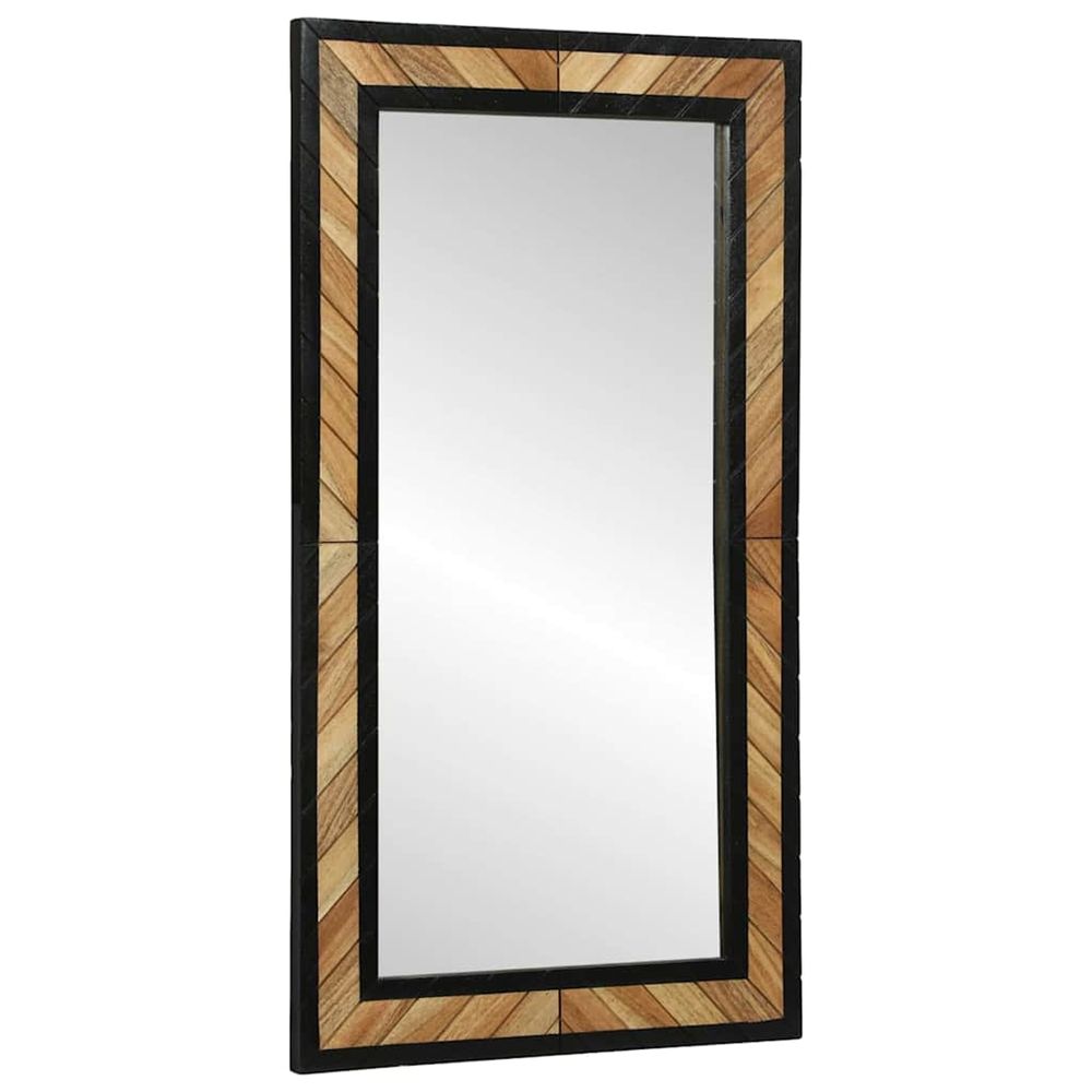 Miroir mural noir et marron 50 x 2 x 90 cm bois d'acacia massif
