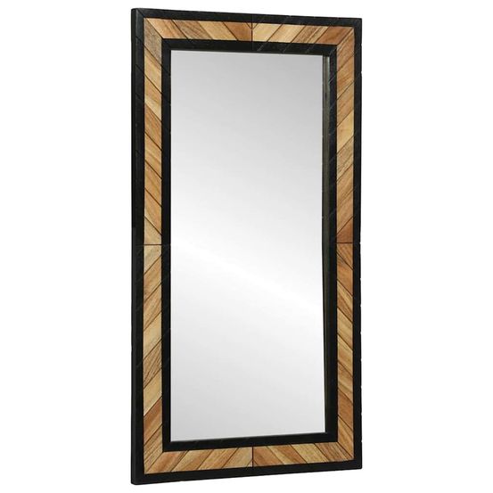 Miroir mural noir et marron 50 x 2 x 90 cm bois d'acacia massif