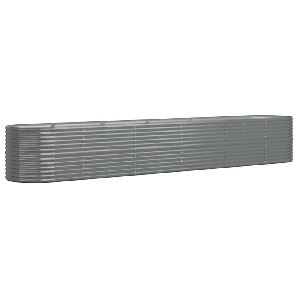 Lit surélevé de jardin acier galvanisé 440x80x68 cm gris