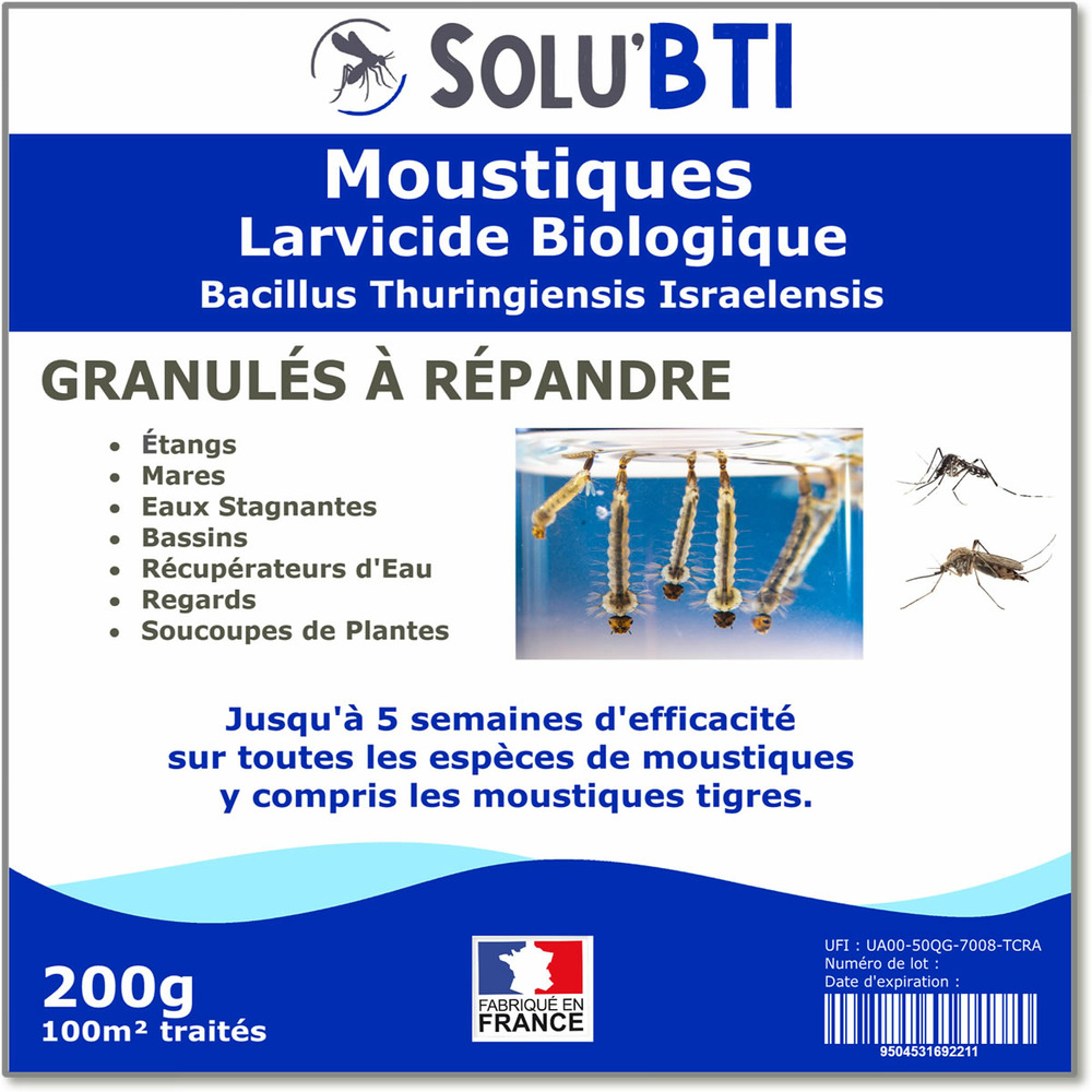 Solu'bti - moustiques - 200 gr de larvicide biologique