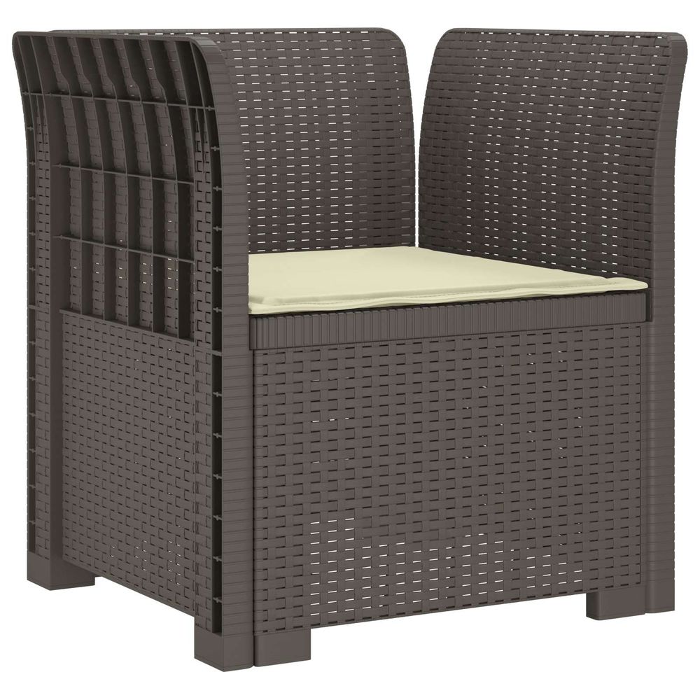 Fauteuil 1 place avec coussin look rotin pp gris clair
