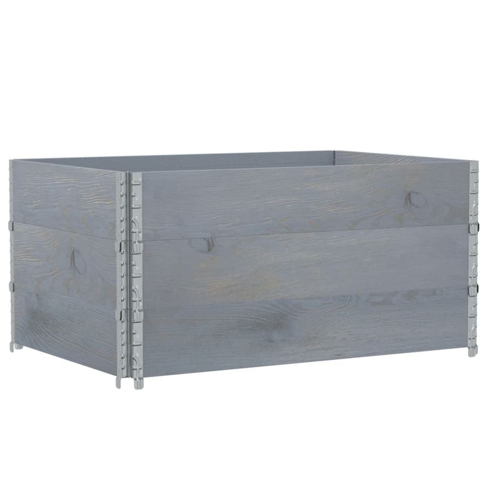 Colliers de palette 3 pcs gris 120x80 cm bois de pin solide