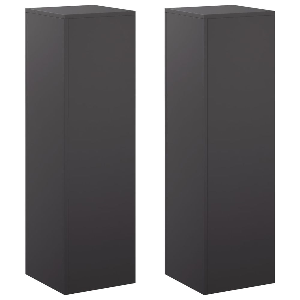 Support de plante 2 pcs noir 30 x 30 x 100 cm acier