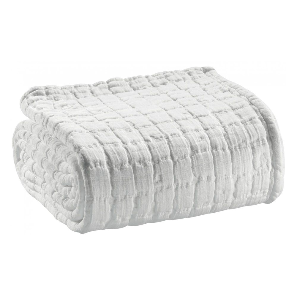 Couvre-lit stonewashed swami blanc 240 x 260 cm