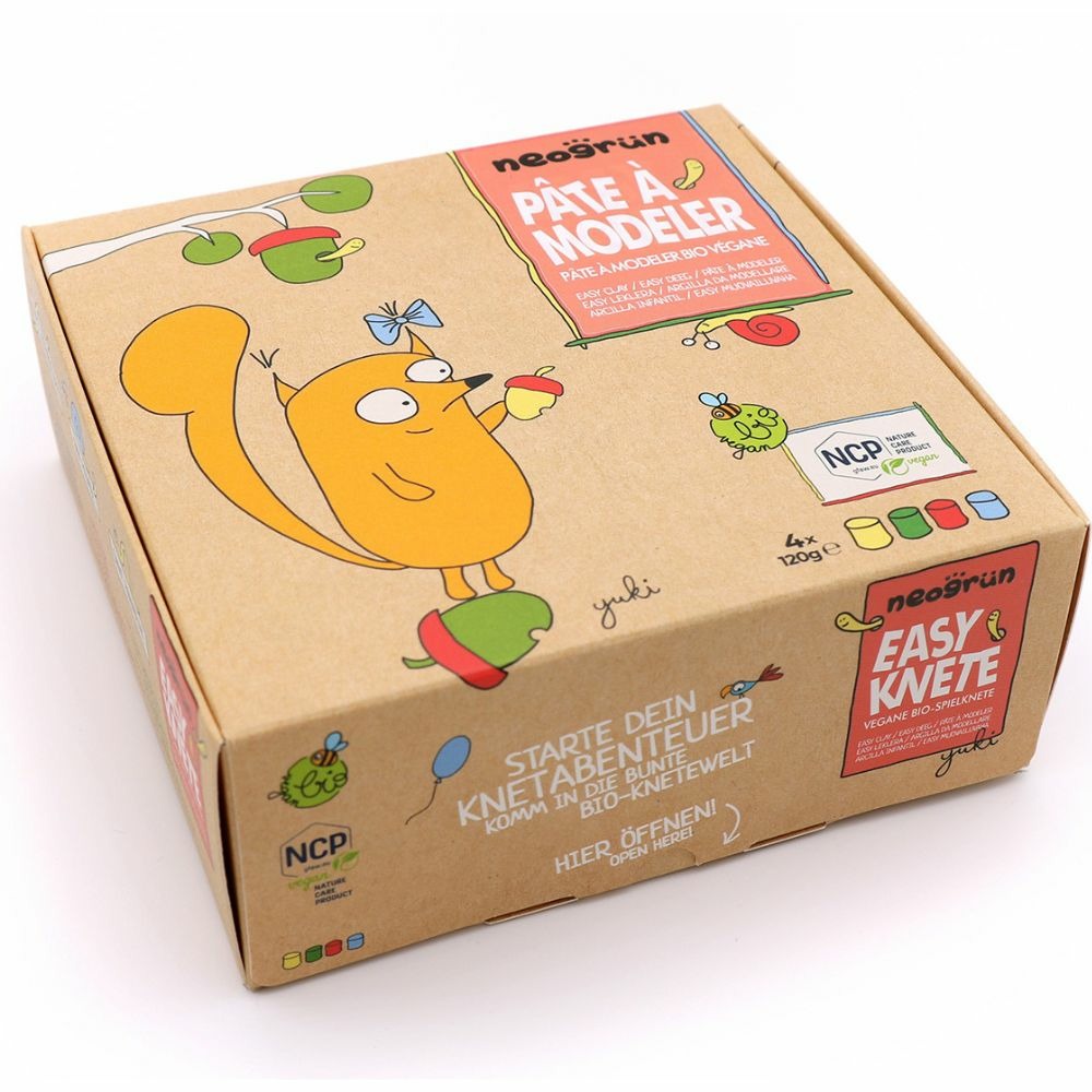 Boîte 4 pots de pâte à modeler bio