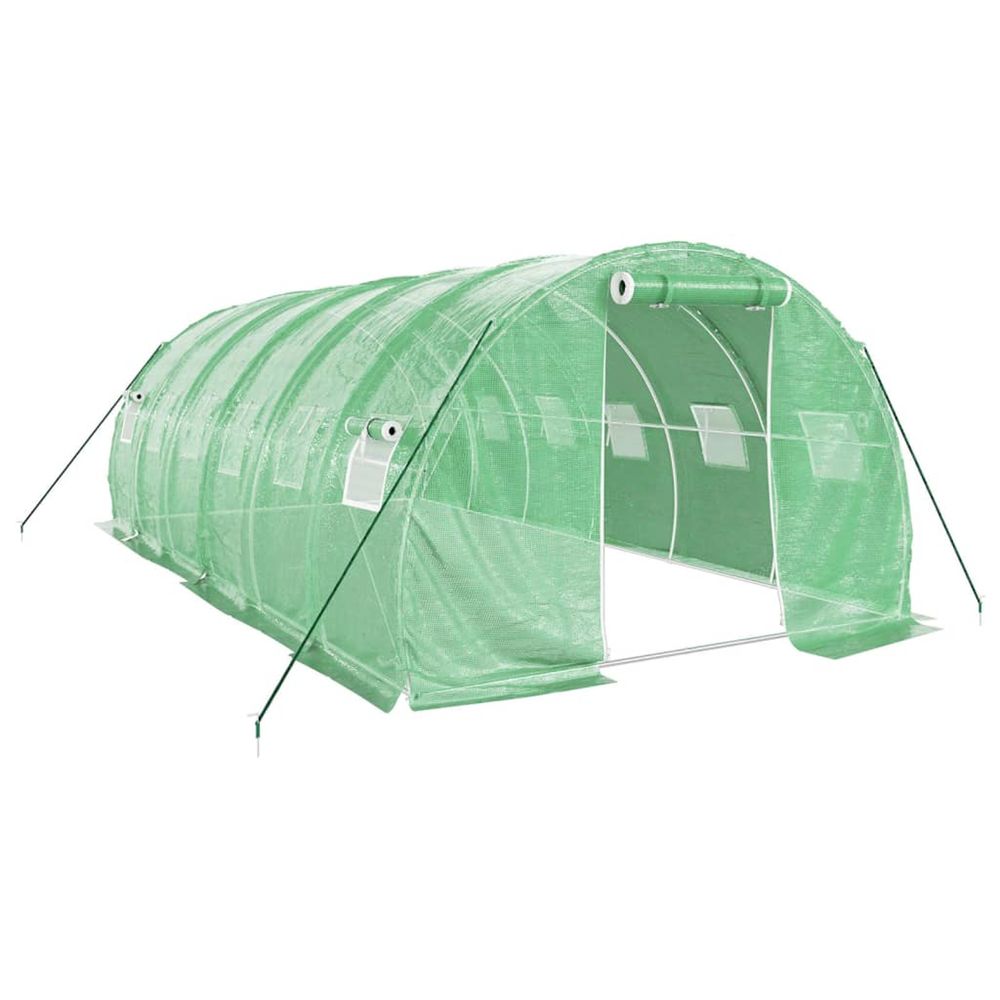 Serre avec cadre en acier vert 18 m² 6x3x2 m