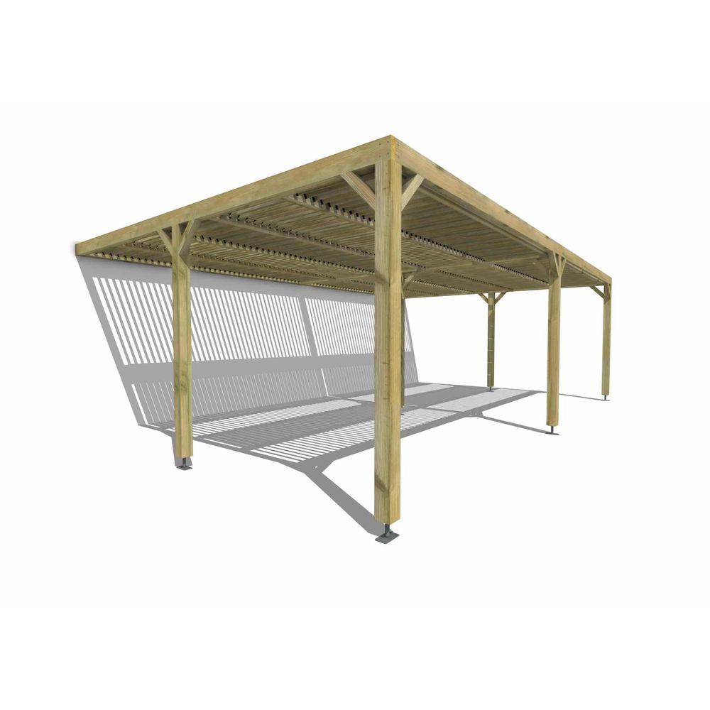 Pergola bois • 8m x 5m • adossée • sens largeur • lames orientables bioclimatiques incluses • livraison comprise