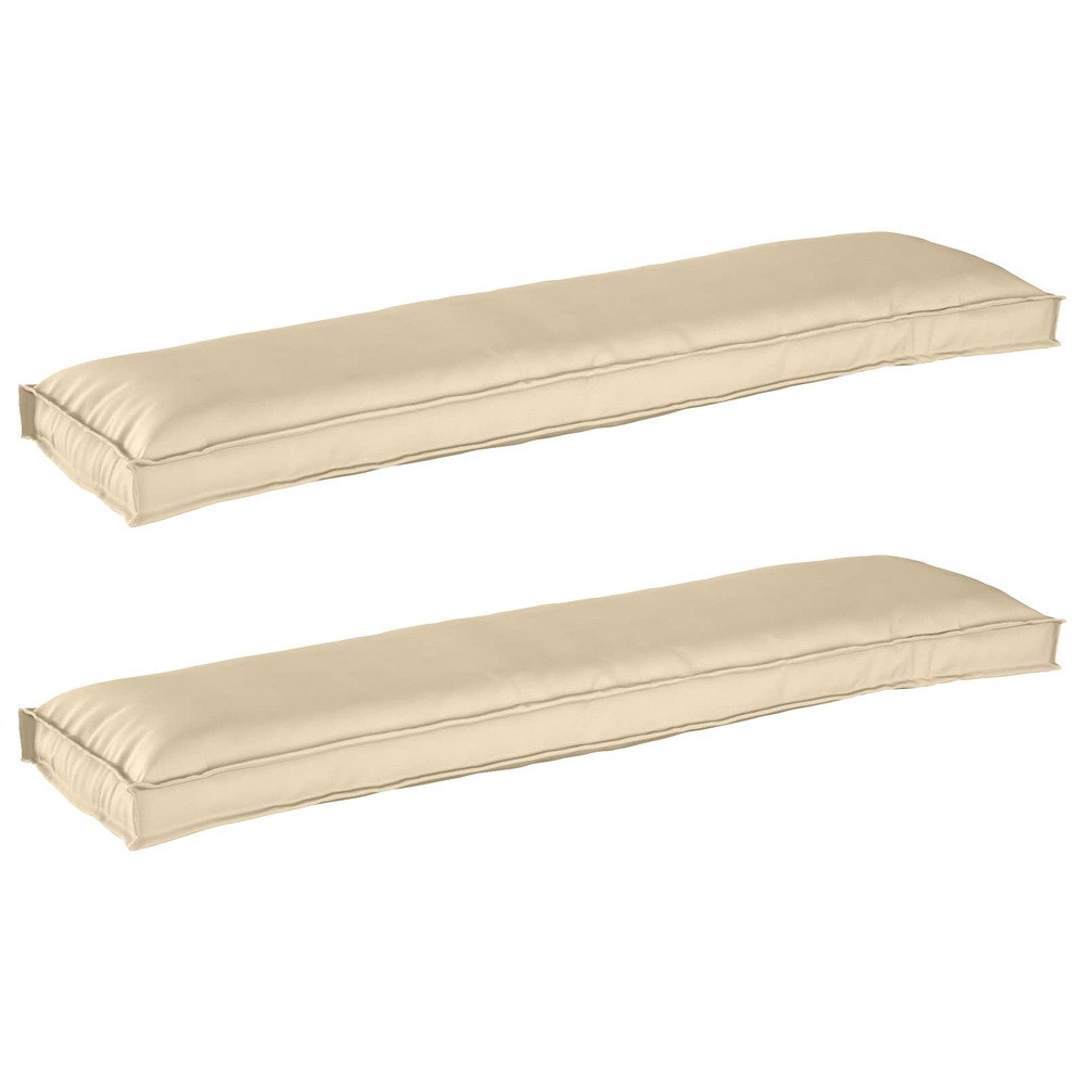 Set de coussins de palette 2 pcs beige 150 x 40 x 8 cm