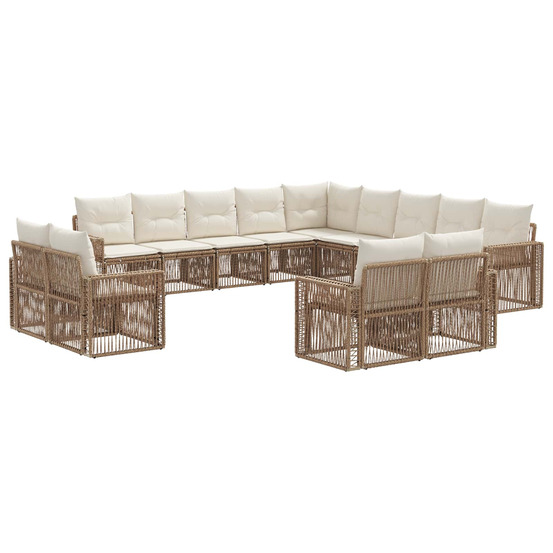 Ensemble de canapé de jardin 13 pcs beige et blanc crème