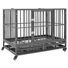 Cage pour chiens avec roues acier 92x62x76 cm