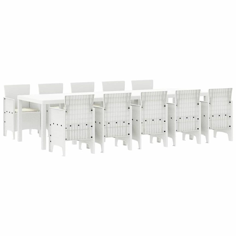 Ensemble de salle à manger pour jardin 11 pc blanc