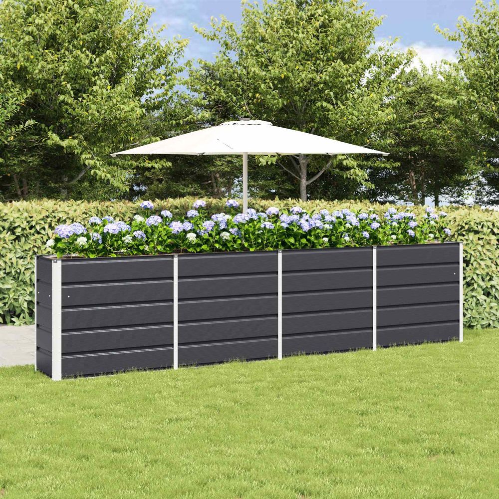 Carré potager surélevé xxl acier pour culture facile jardin 320x40x75 cm anthracite