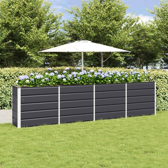 Carré potager surélevé xxl acier pour culture facile jardin 320x40x75 cm anthracite