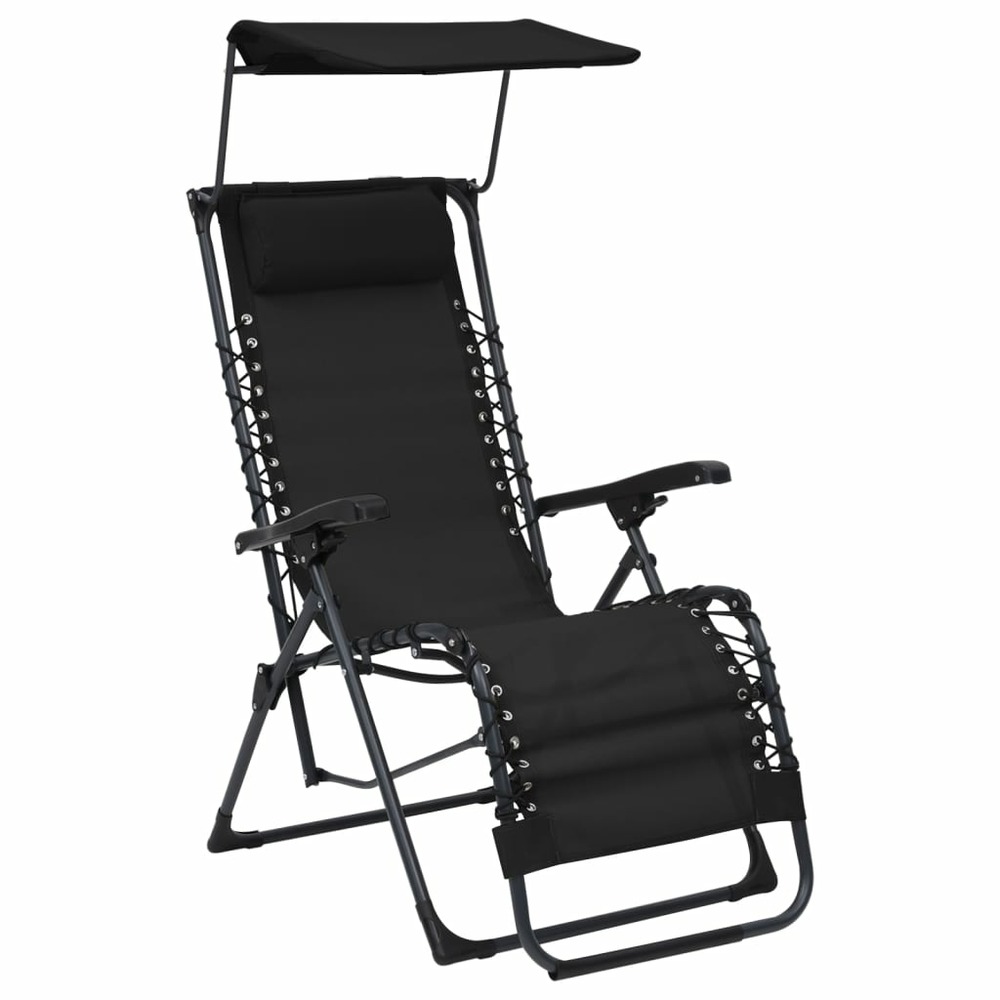 Chaises pliables de terrasse lot de 2 textilène noir