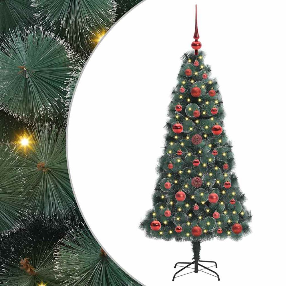 Arbre de noël artificiel pré-éclairé avec ensemble de boules