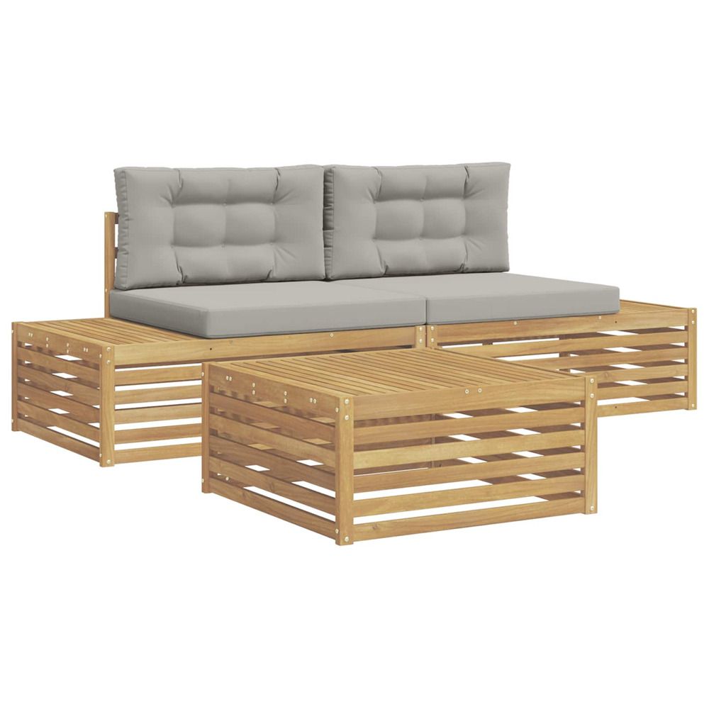 4 pc ensemble de canapés d'extérieur polyester blanc