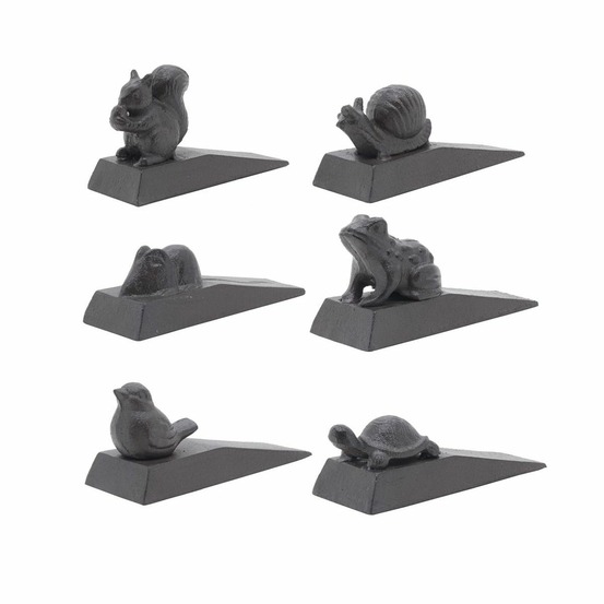 Lot de 6 cale-portes en fonte animaux