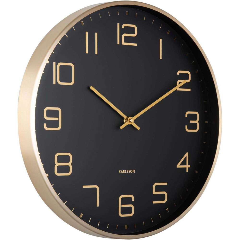 Horloge murale ronde elegance glow noir