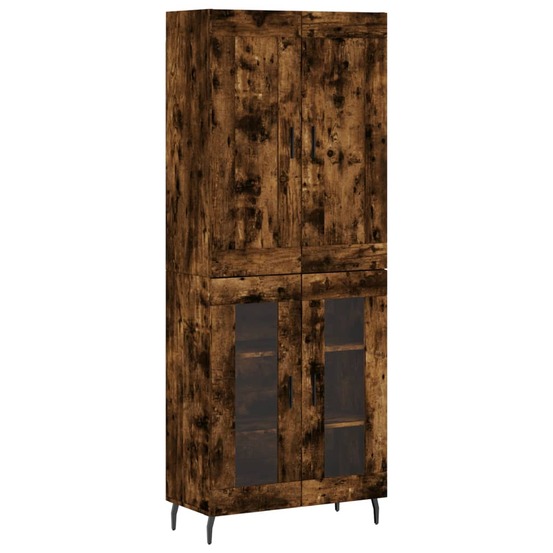 Buffet bahut commode armoire meuble de rangement organisateur cuisine salle de séjour salon haut 69,5 x 34 x 180 cm bois d'in