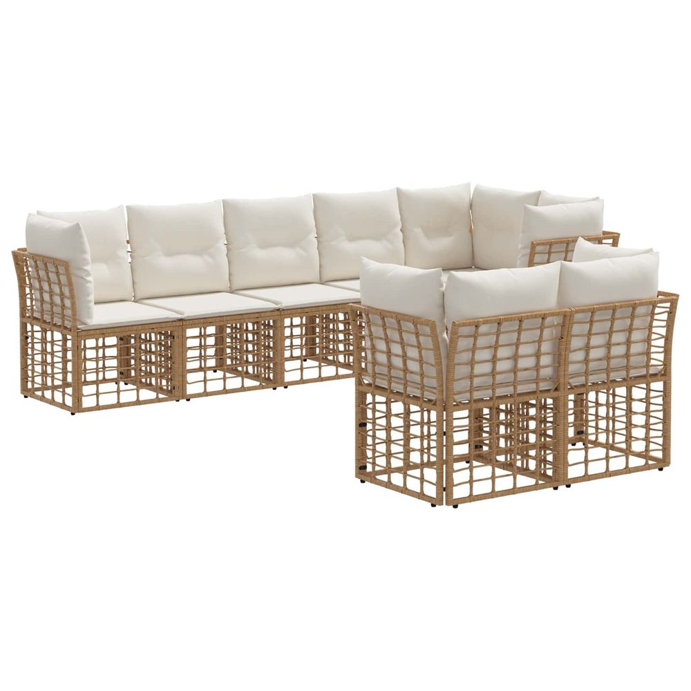 Ensemble de canapés d'extérieur naturel polyester