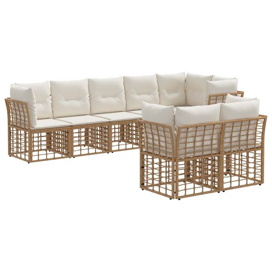 Ensemble de canapés d'extérieur naturel polyester
