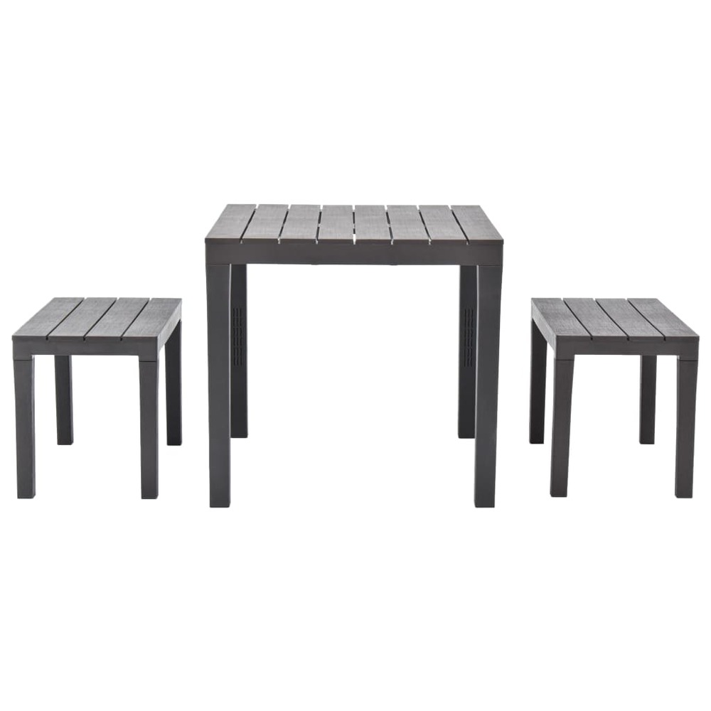 Table de jardin avec 2 bancs plastique marron