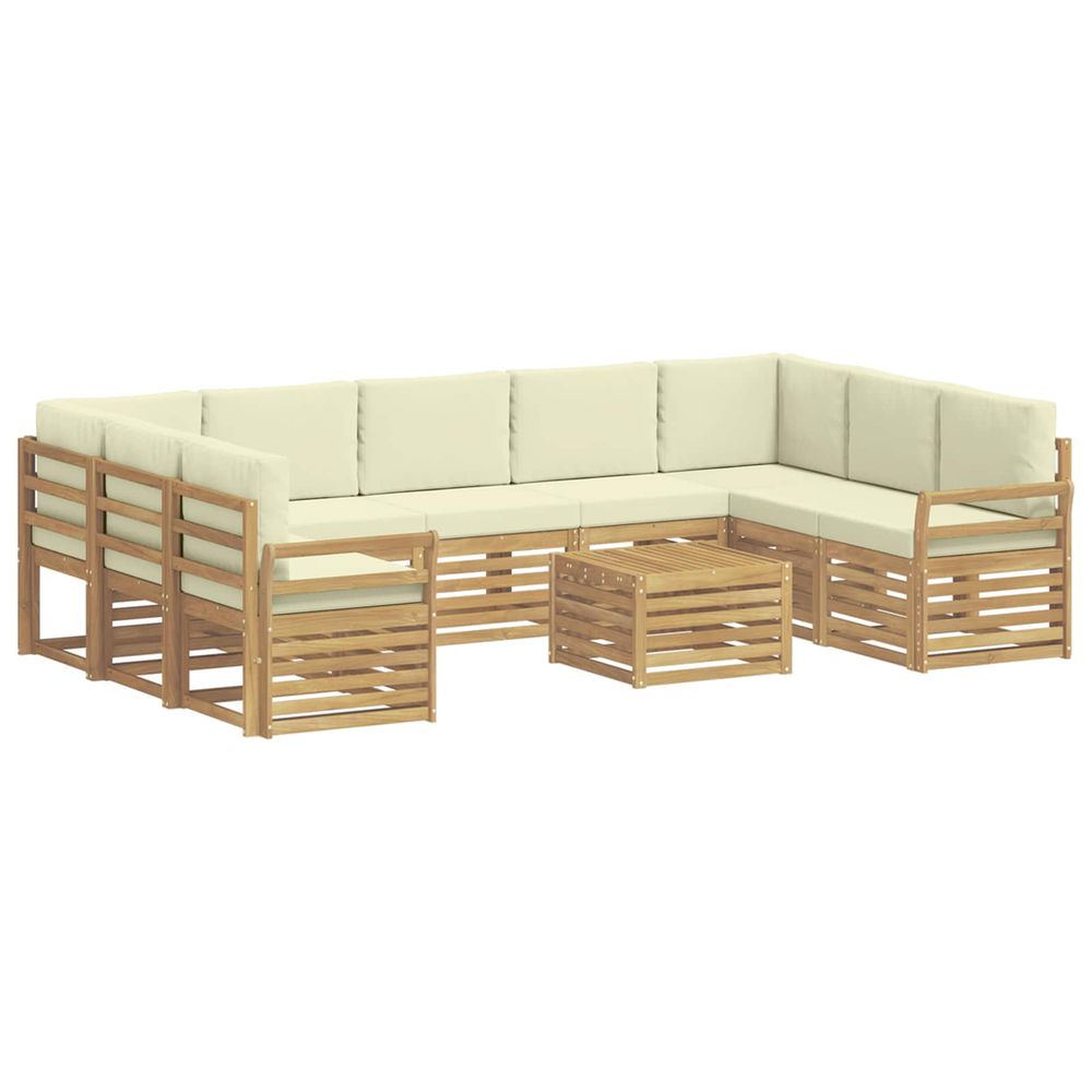 Ensemble de canapés d'extérieur 10 pc blanc et crème polyester