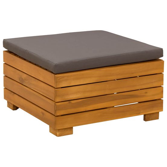 Pouf de jardin bois d'acacia massif marron