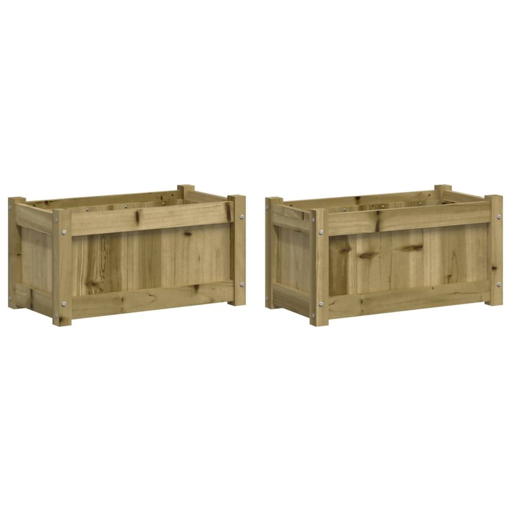 Jardinière d'extérieurs 2 pcs bois de pin imprégné