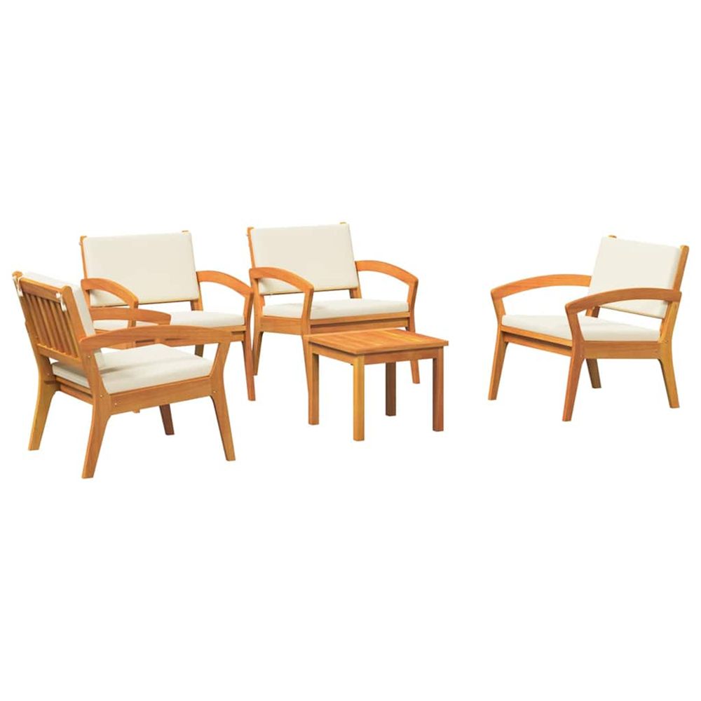 Ensemble bistrot 5 pc marron polyester