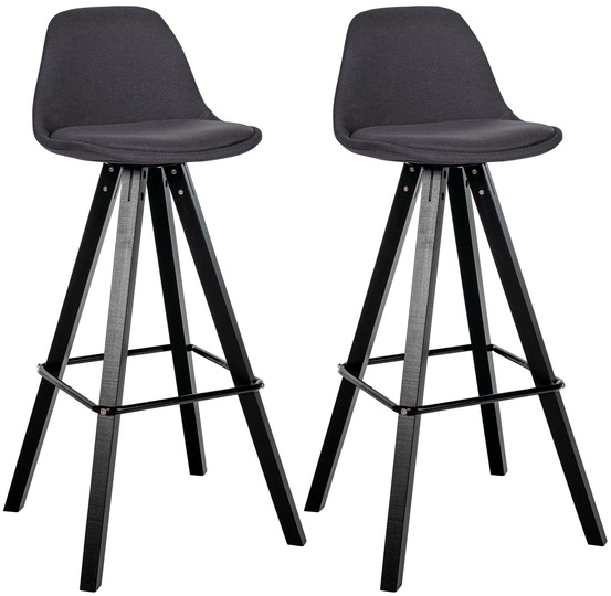 Lot de 2 tabourets de bar corbin tissu carré
