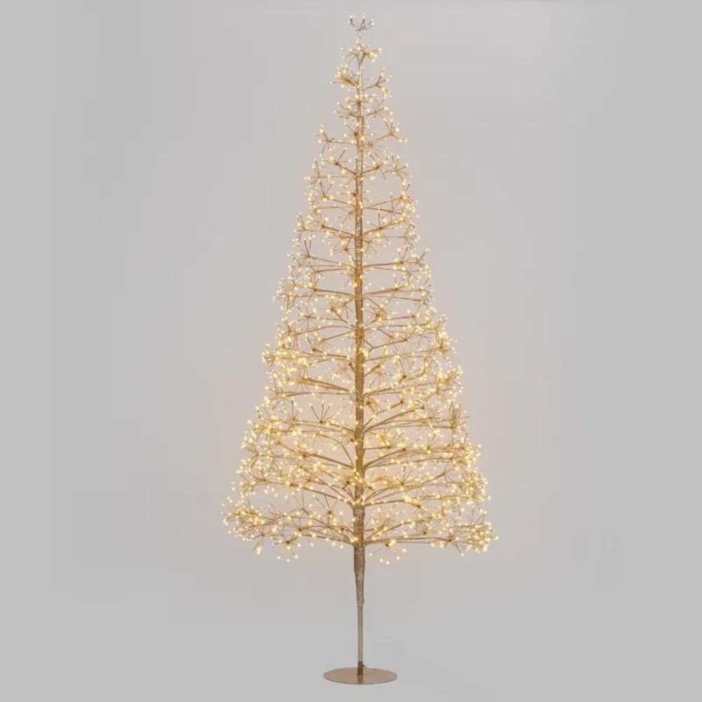 Sapin lumineux 270 cm champagne 1810 led blanc chaud fixe ø100 cm ip44 série rac-pf lotti