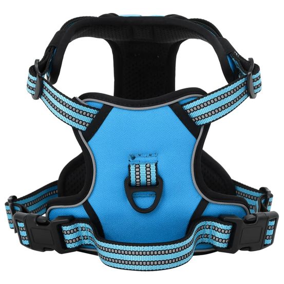Harnais pour chien avec laisse et collier réglables bleu xl