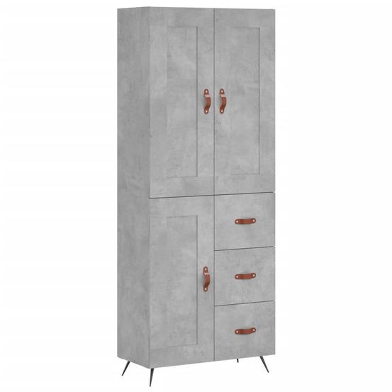 Buffet bahut commode armoire meuble de rangement organisateur cuisine salle de séjour salon haut 69,5 x 34 x 180 cm bois d'in