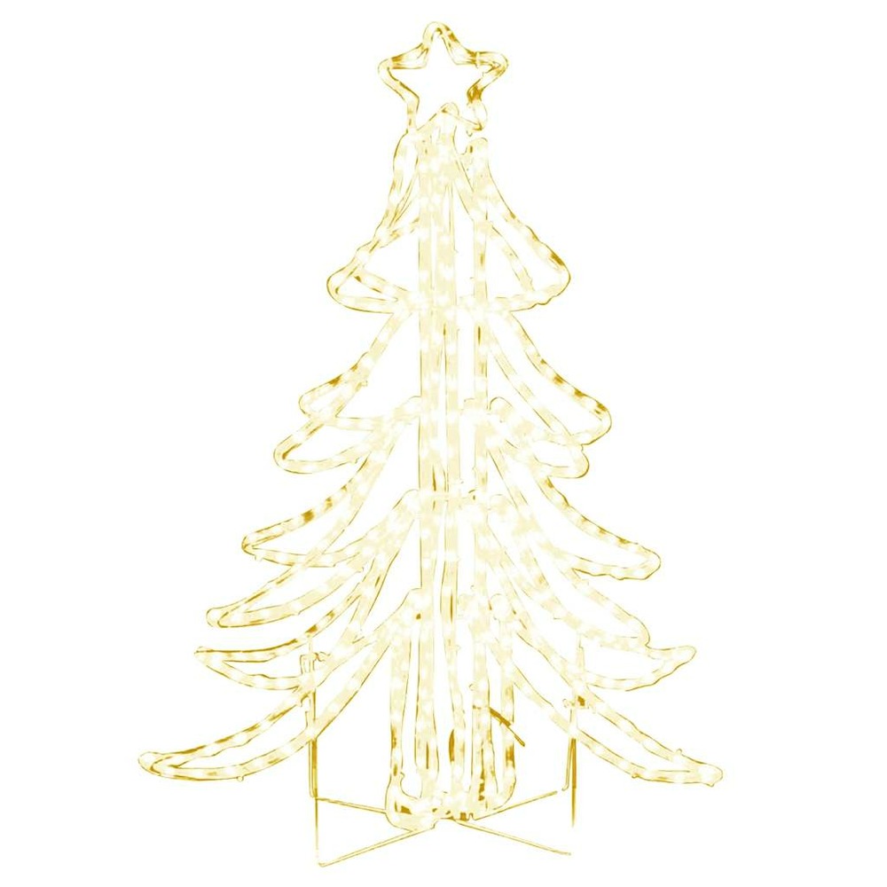 Arbre de noël pliable avec led blanc chaud 87x87x93 cm