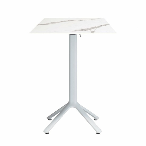 Restootab - table haute pliable nemo blanche pour extérieur marbrée 60x60