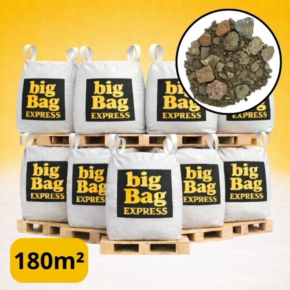 Pack 9 x big bag de +/-1,5t gnt ou tout-venant recyclé ø 0/20 c - livraison premium