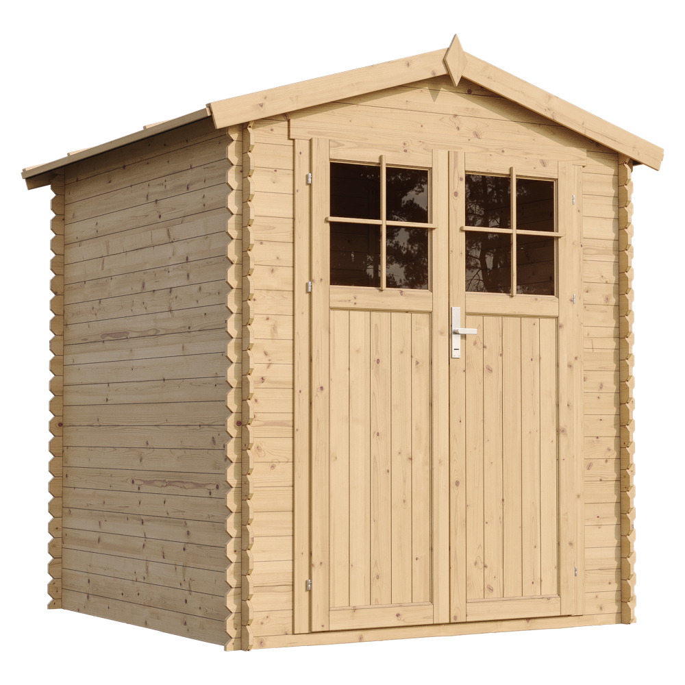 Abri de jardin en bois avec sol traité - stockage extérieur i186xl196xh218 cm/ 2,82 m2 - timbela m320f+m320g