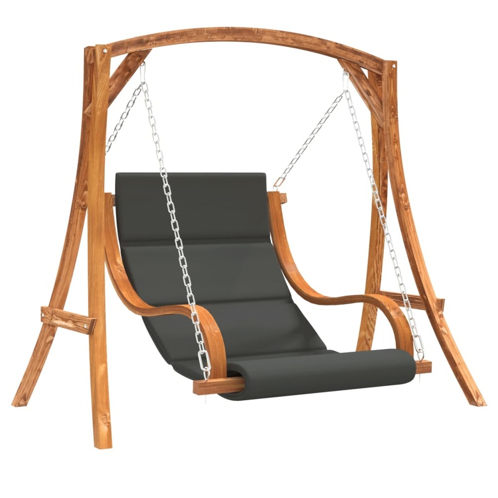 Chaise balançoire avec coussin bois d'épicéa avec finition teck